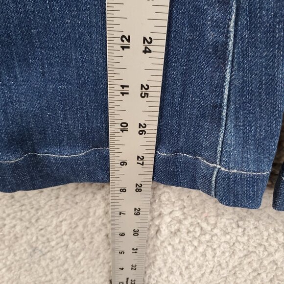Paige Jeans Womens 28 (32x28) Blue Jean Premium Denim Manning Low Rise Flare - Picture 6 of 11